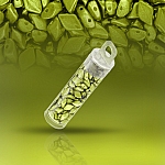 GemDuo 2 Hole Metalust Electric Green Czech Beads 8.5g