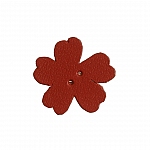 Red Flat Leather Flower Die Cut 2 Hole Charms 25mm