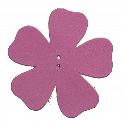 Large Pink Leather Flower Die Cut 2 Hole Charm 55mm