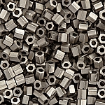 Miyuki Hex Cut Seed Beads 8/0 Matte Nickel Plated 12g