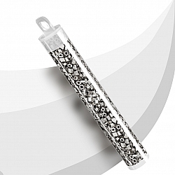 Miyuki Hex Cut Size 8/0 Seed Beads Palladium Plated 12g
