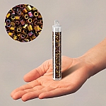 Miyuki Hex Cut 11/0 Metallic Gold Iris Seed Beads 12g