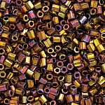 Miyuki Hex Cut 11/0 Metallic Gold Iris Seed Beads 12g
