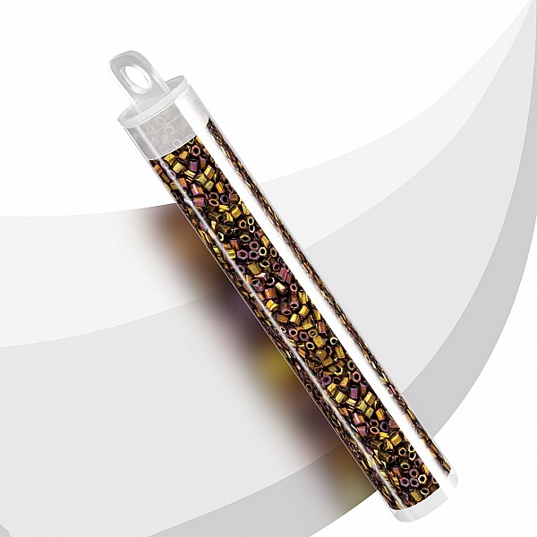 Miyuki Hex Cut 11/0 Metallic Gold Iris Seed Beads 12g