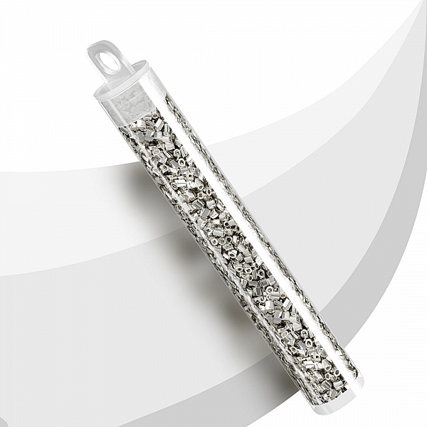 Miyuki Hex Cut Size 11 Beads Bright Sterling Plated 12g