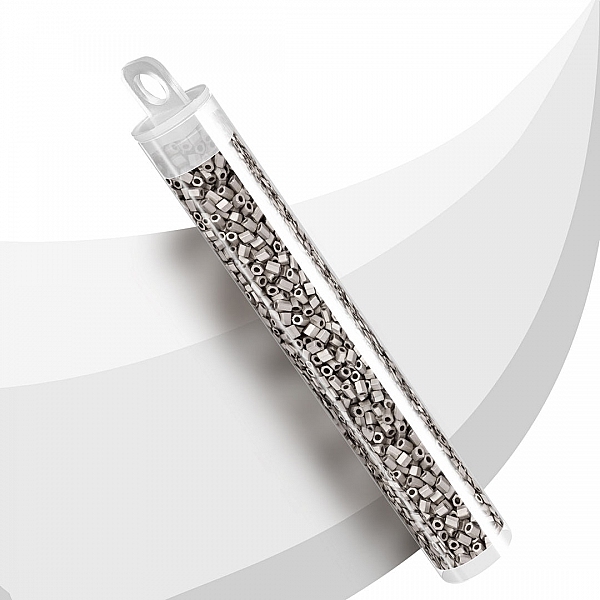 Miyuki Hex Cut Seed Beads 11 Matt Palladium Plated 12g