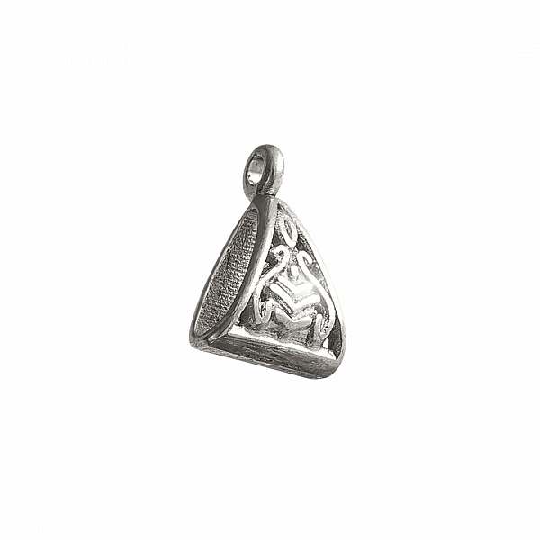 Tibetan Silver Triangular Pendant/Charm Bail 15mm PK1