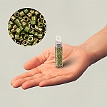 Toho 11/0 Treasures Gilded Marble Green Seed Beads 7.8g