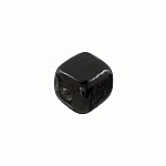 Opaque Black Shiny 7mm Glass Cube Bead 2mm Hole (PK1)