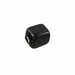Opaque Black Shiny 7mm Glass Cube Bead 2mm Hole (PK1)