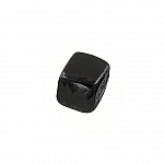 Opaque Black Shiny 7mm Glass Cube Bead 2mm Hole (PK1)