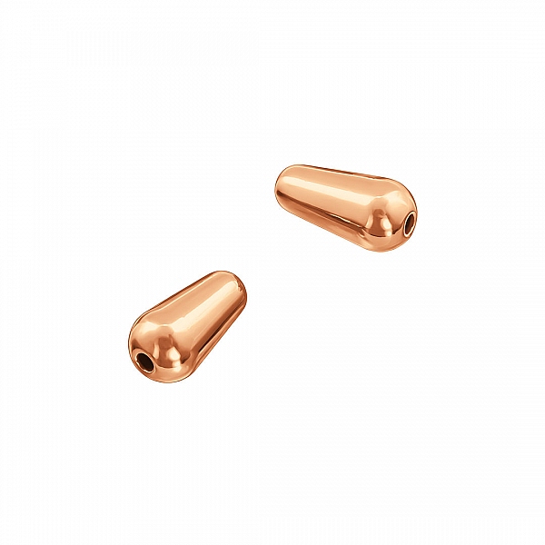 Rose Gold Vermeil Vertical Drilled Teardrop Beads 10x5mm