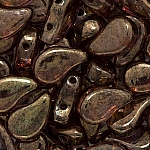 Czech Paisley Duo Beads 8mm Crystal Senegal Brown 8.5g