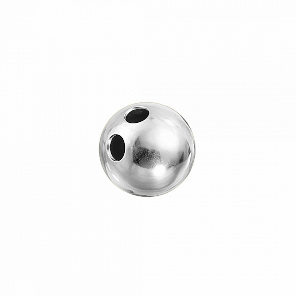 Sterling Silver 925 2 Hole Ball Button Bead 7mm (PK1)