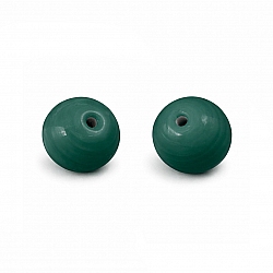Shiny Green Round Glass Beads 14mm PK2