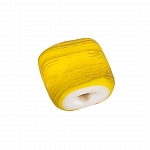 Black Striped Matte Yellow Flat Square Glass Beads 10mm (PK1)