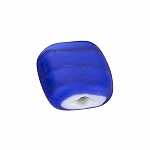 Black Striped Matte Blue Flat Square Glass Beads 10x5mm (PK1)
