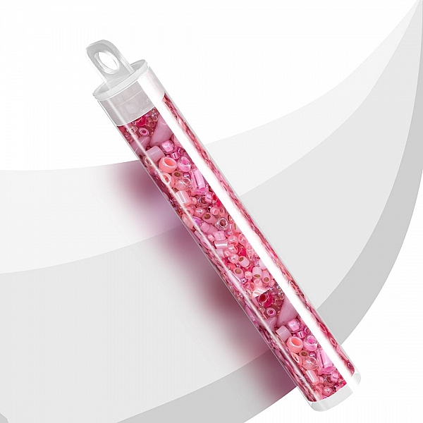 Seed Bead Selection Mix Pink Glass Beads 15g Tube