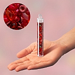 Seed Bead Selection Red Mix Glass Beads 15g Tube