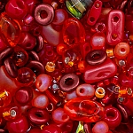 Seed Bead Selection Red Mix Glass Beads 15g Tube