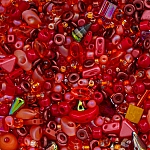 Seed Bead Selection Red Mix Glass Beads 15g Tube