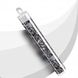 Seed Bead Selection Grey/Silver Mix Glass Beads 15g Tube 
