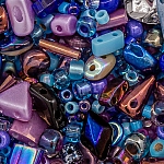 Seed Bead Selection Purple/Blue Mix Glass Beads 15g Tube