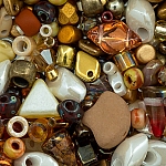 Seed Bead Selection Brown/Cream Mix Glass Beads 15g