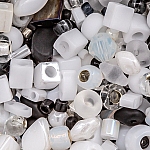 Black/White Seed Bead Selection Glass Beads Mix 15g