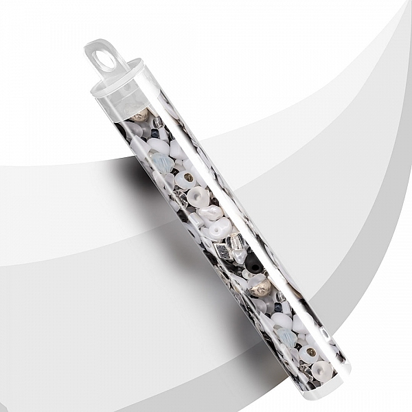 Black/White Seed Bead Selection Glass Beads Mix 15g