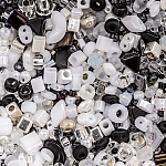 Black/White Seed Bead Selection Glass Beads Mix 15g