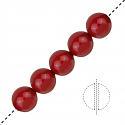 6mm Swarovski Crystal Glass Pearls 5810 Red Coral PK5