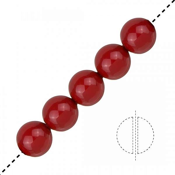 6mm Swarovski Crystal Glass Pearls 5810 Red Coral PK5