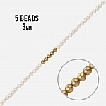 Swarovski Glass Pearls 5810 Vintage Gold 3mm Beads PK5