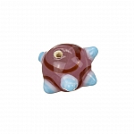 Sputnik Lampwork Pink And Lt Blue Round Glass Bead 16mm
