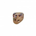 Multi Colored Handmade Speckled Twisted Brown Square Glass Bead 10mm PK1