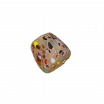 Multi Colored Handmade Speckled Twisted Brown Square Glass Bead 10mm PK1