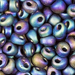 Miyuki Magatama Seed Beads Matte Black AB 4mm 24g Tube