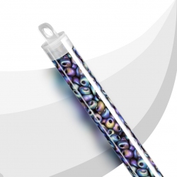Miyuki Magatama Seed Beads Matte Black AB 4mm 24g Tube