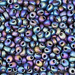 Miyuki Magatama Seed Beads Matte Black AB 4mm 24g Tube