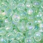 Miyuki Seed Beads Magatama Trans. Pale Green AB 24g