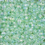 Miyuki Seed Beads Magatama Trans. Pale Green AB 24g