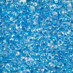 Miyuki Magatama Seed Beads Aqua Lined Crystal AB 24g Tube