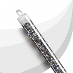 Miyuki Magatama Seed Beads 4mm Transparent Grey AB 24g