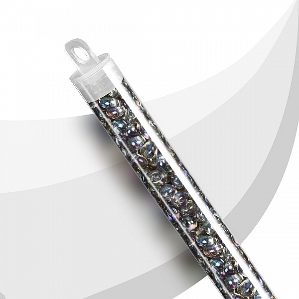 Miyuki Magatama Seed Beads 4mm Transparent Grey AB 24g