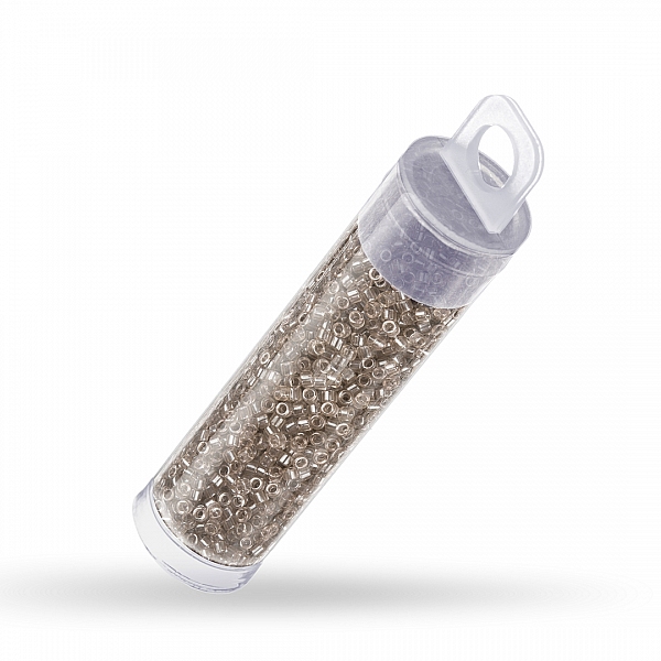 Miyuki Size 11 Delica Seed Bead Trans. Light Taupe 7.2g