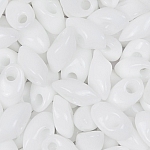 Miyuki Long Magatama Glass Seed Beads 4x7mm White 8.5g