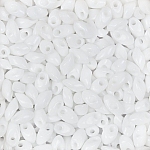 Miyuki Long Magatama Glass Seed Beads 4x7mm White 8.5g