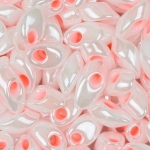 Miyuki Long Magatama White/Pink Color Lined Beads 8.5g