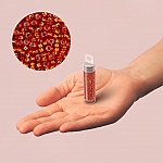 Miyuki Seed Beads Size 15 Silver Lined Red Orange 8.2g